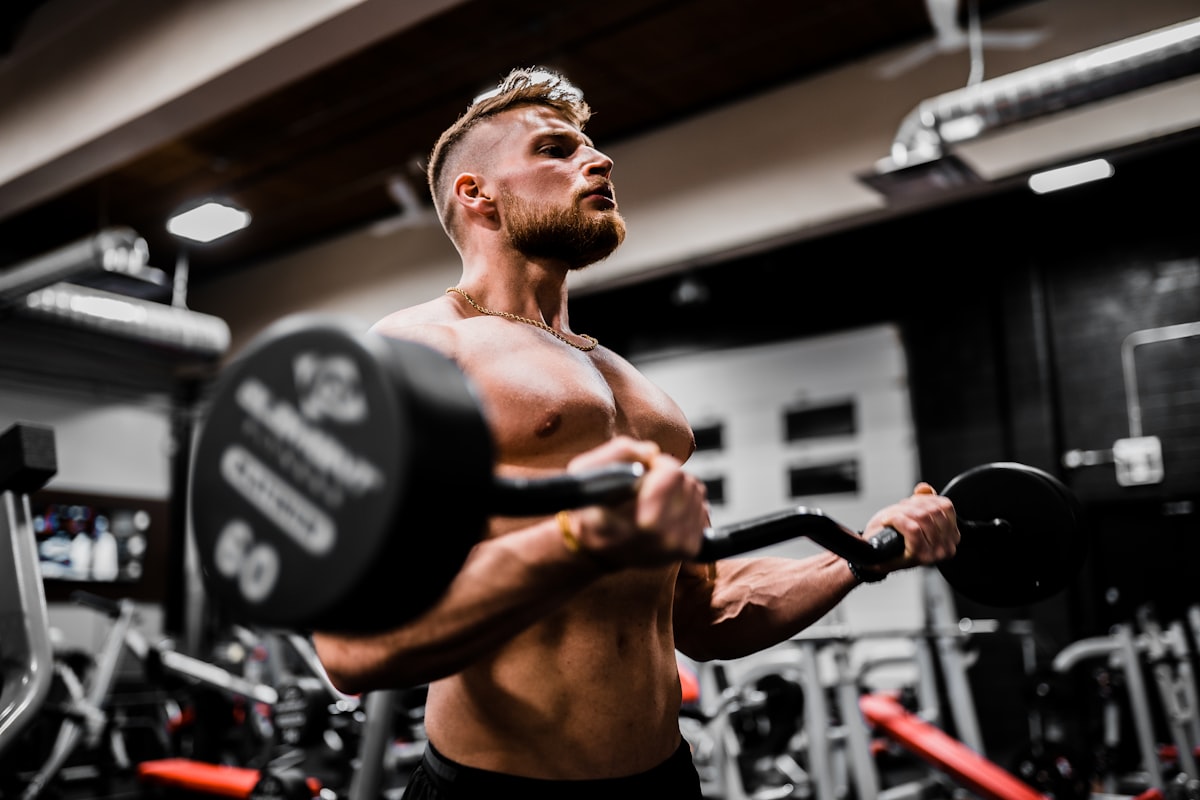Man checking health metrics and fitness progress